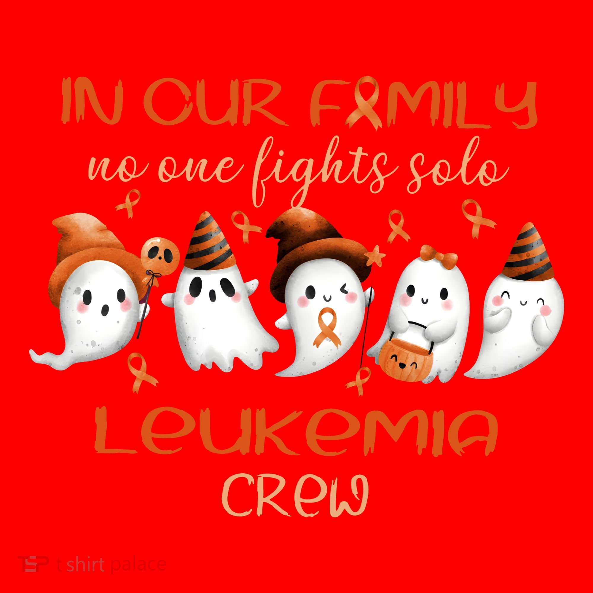 Ghost Halloween Leukemia Cancer No One Fights Solo Leukemia Crew Santa Hat