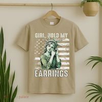 Girl Hold My Earrings Save Public Lands Political Activism T-Shirt thumb 2
