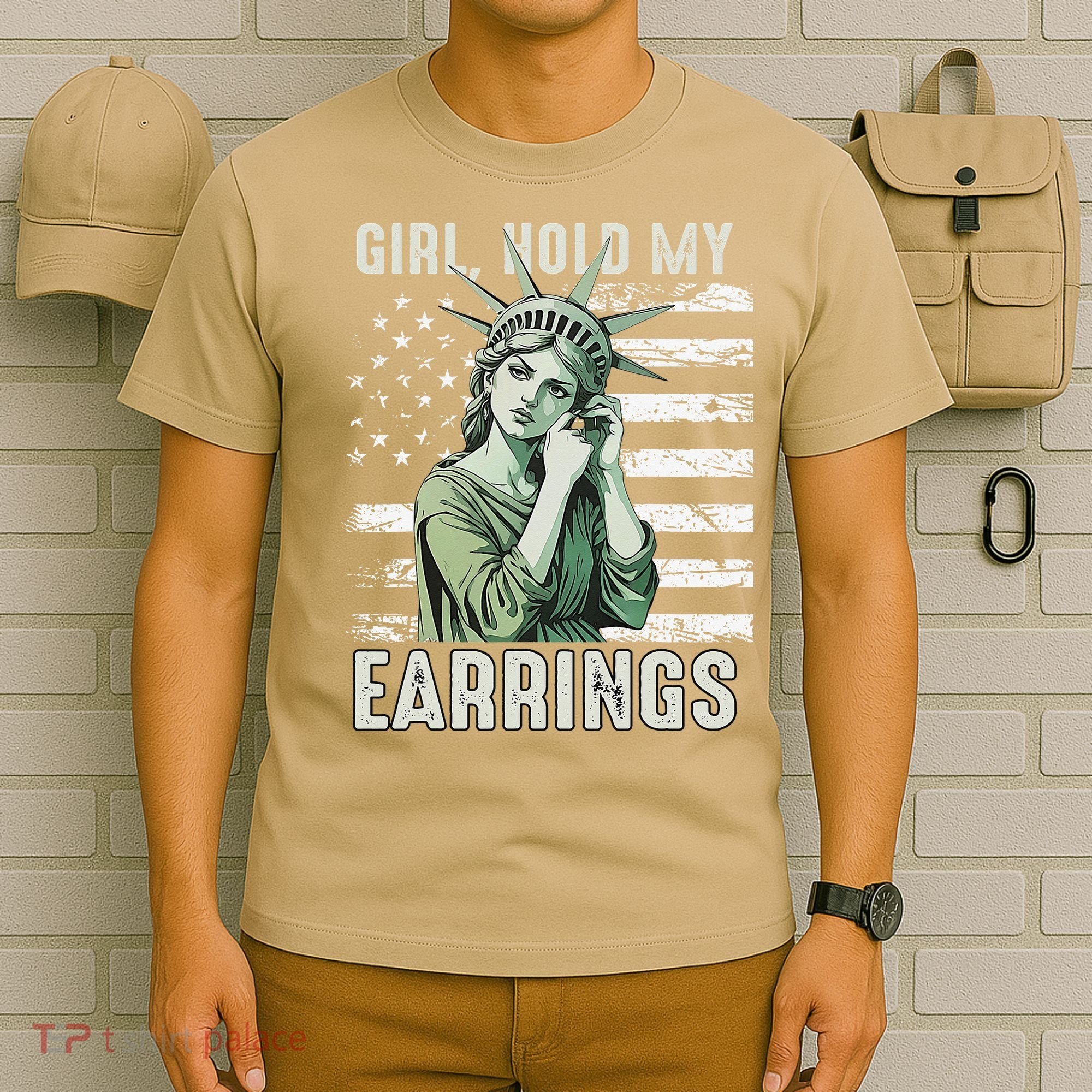 Girl Hold My Earrings Save Public Lands Political Activism T-Shirt
