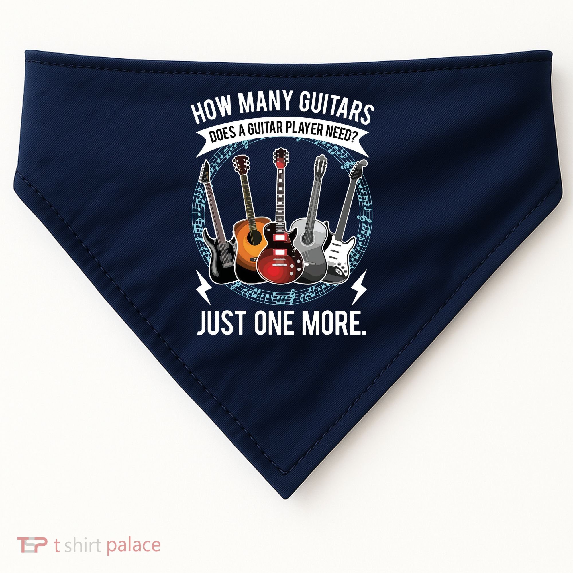 Guitar How Many Guitars Gift For Guitar Player USA-Made Doggie Bandana