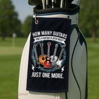 Guitar How Many Guitars Gift For Guitar Player Golf Towel thumb 2