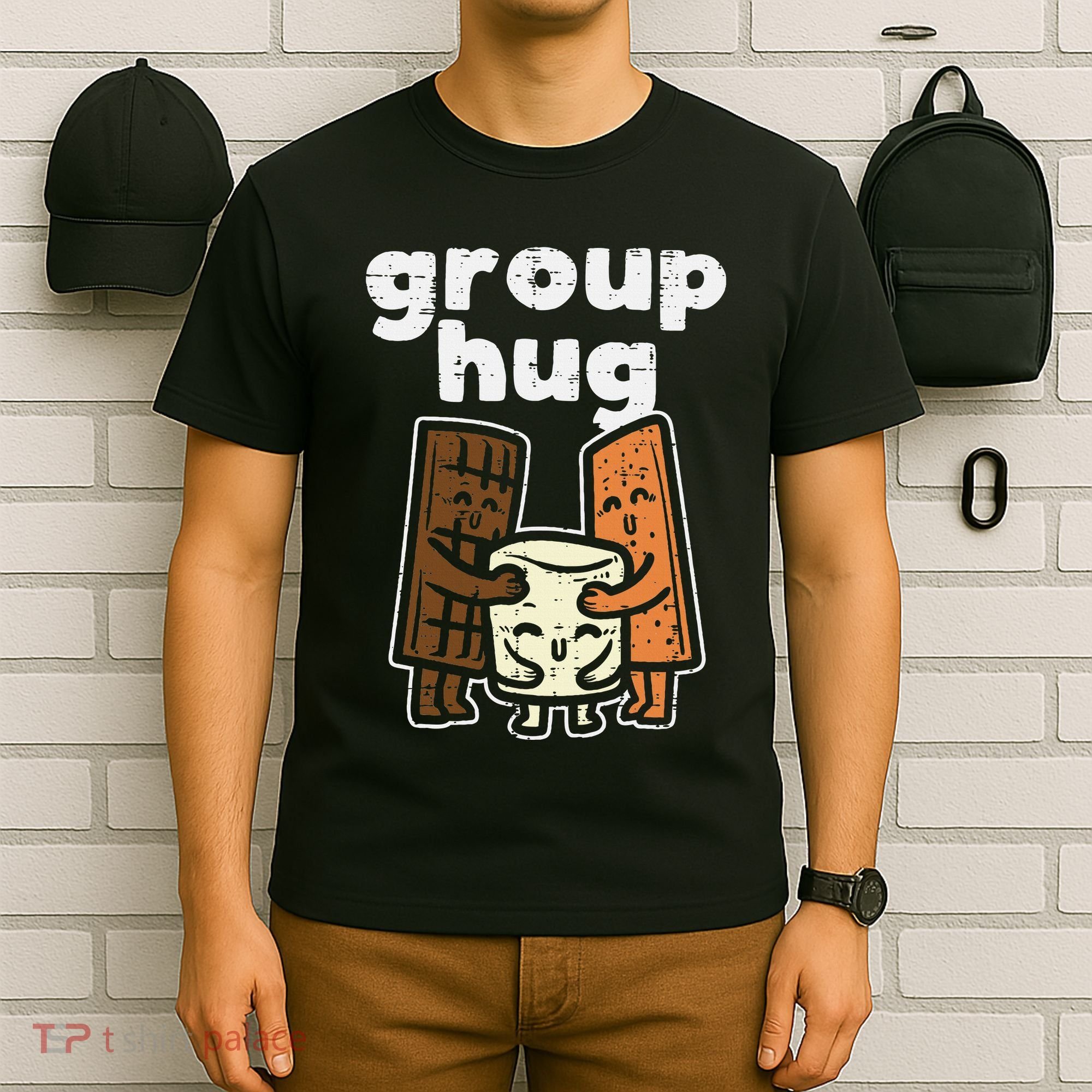 Group Hug Marshmallow Smore Funny Camping Pun Camper Family T-Shirt