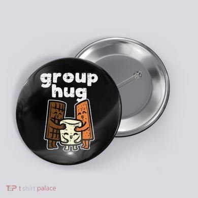 Group Hug Marshmallow Smore Funny Camping Pun Camper Family Button