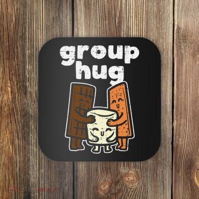 Group Hug Marshmallow Smore Funny Camping Pun Camper Family Coaster