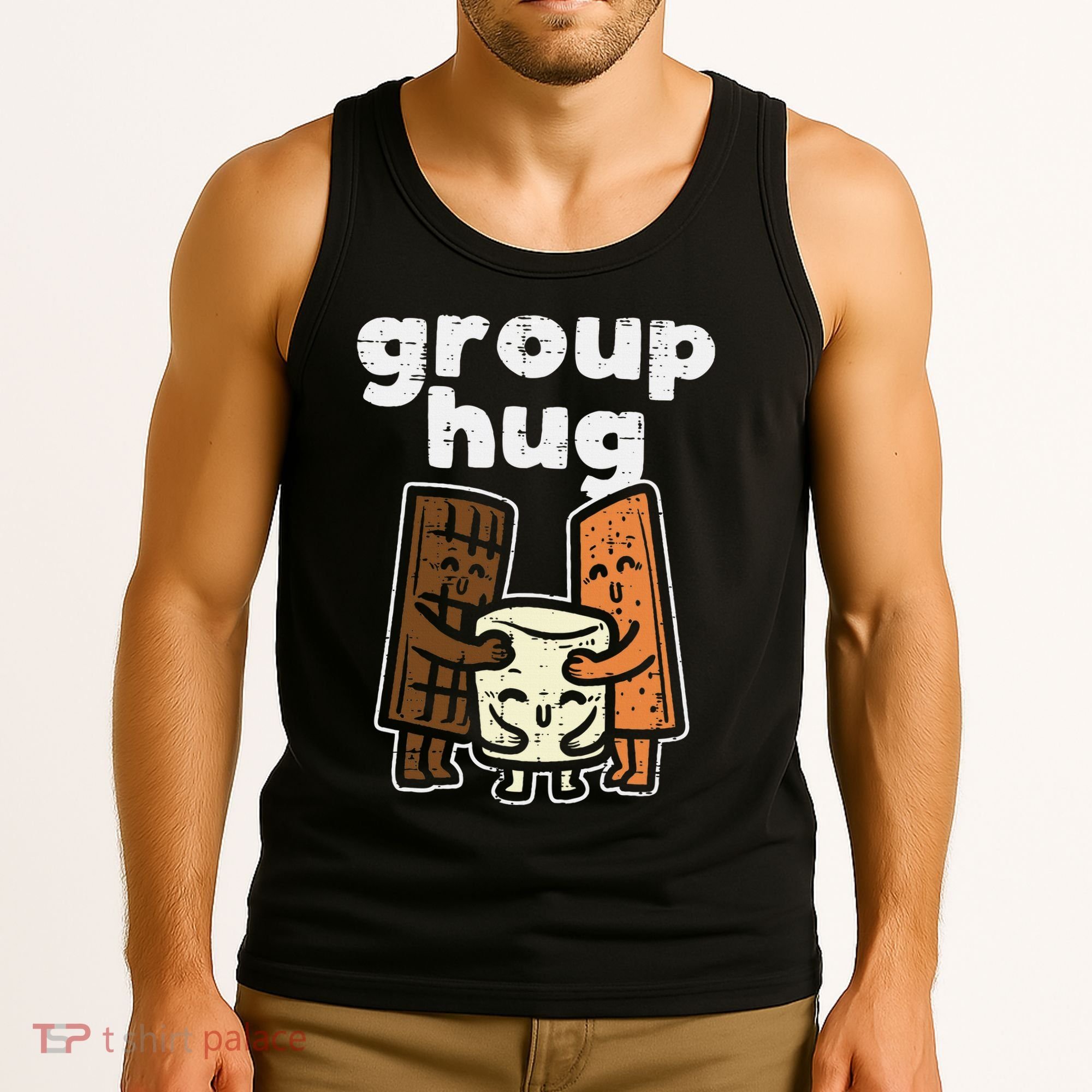 Group Hug Marshmallow Smore Funny Camping Pun Camper Family Tank Top