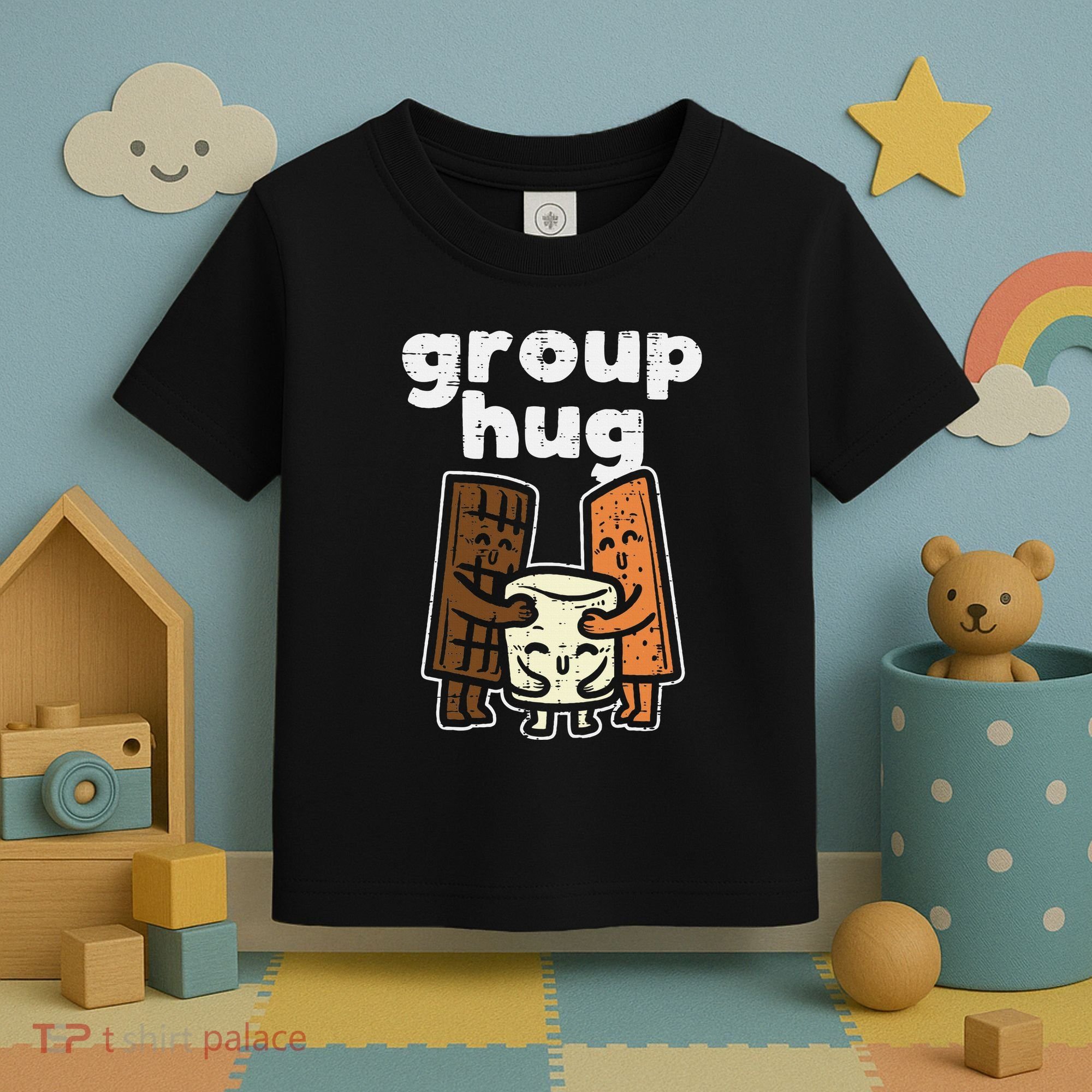 Group Hug Marshmallow Smore Funny Camping Pun Camper Family Toddler T-Shirt