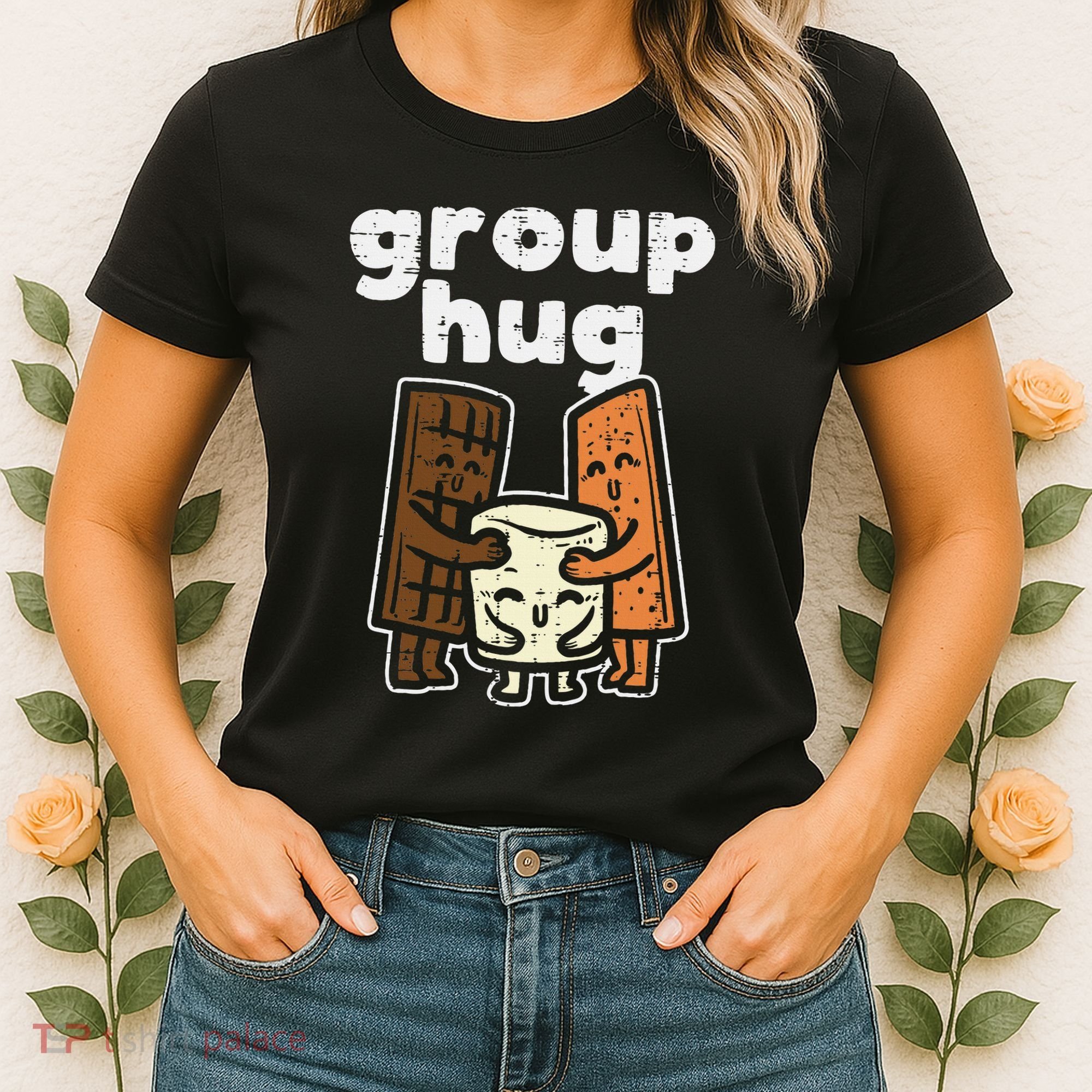 Group Hug Marshmallow Smore Funny Camping Pun Camper Family Women's T-Shirt