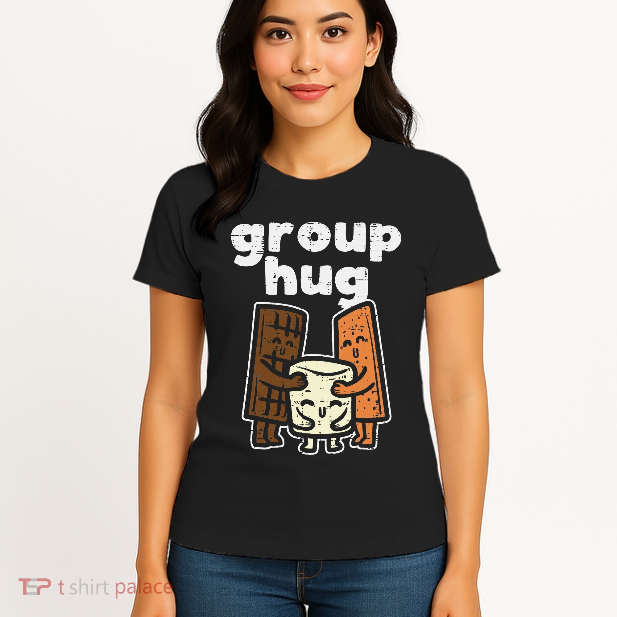 Group Hug Marshmallow Smore Funny Camping Pun Camper Family Women's T-Shirt