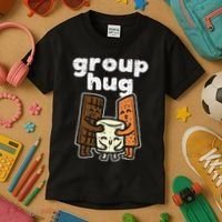 Group Hug Marshmallow Smore Funny Camping Pun Camper Family Kids T-Shirt thumb 3