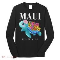 Girl Hawaiian Maui Hawaii Turtle Hibiscus Long Sleeve Shirt thumb 0