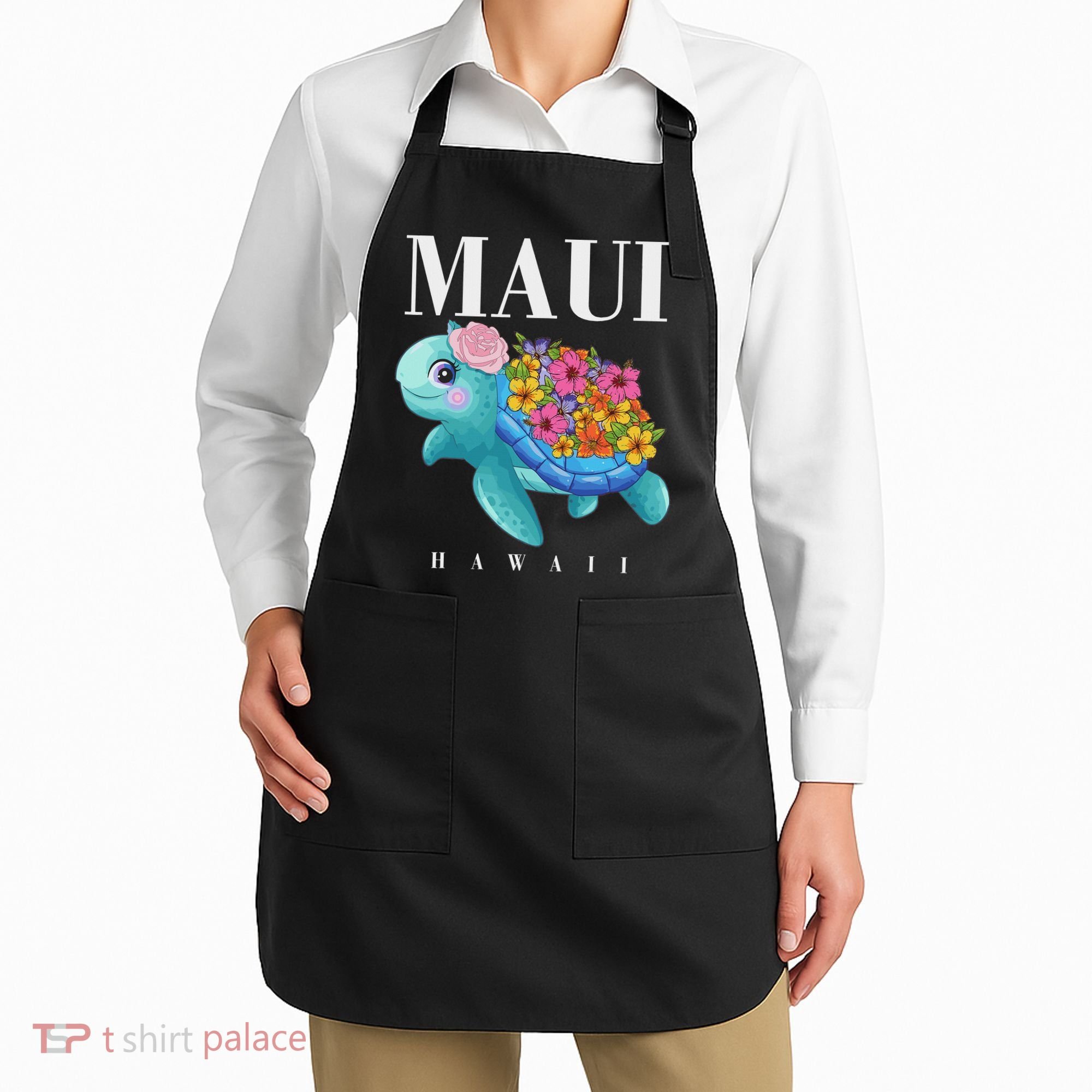 Girl Hawaiian Maui Hawaii Turtle Hibiscus Apron