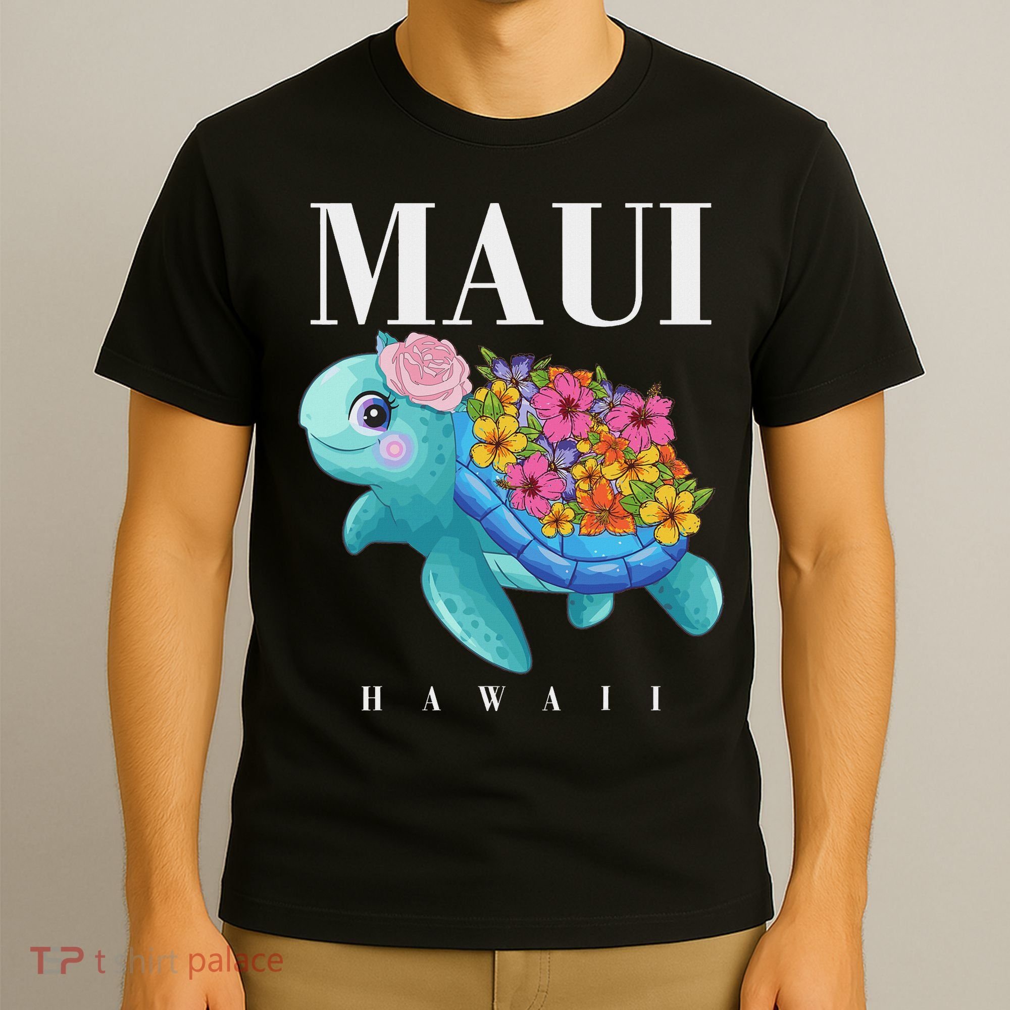 Girl Hawaiian Maui Hawaii Turtle Hibiscus T-Shirt