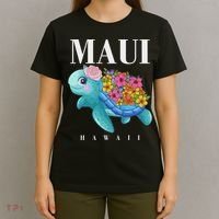 Girl Hawaiian Maui Hawaii Turtle Hibiscus T-Shirt thumb 4
