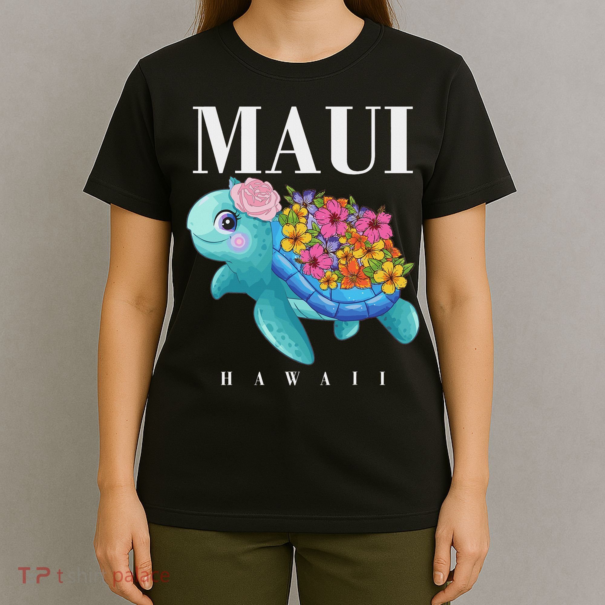 Girl Hawaiian Maui Hawaii Turtle Hibiscus T-Shirt