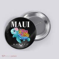 Girl Hawaiian Maui Hawaii Turtle Hibiscus Button thumb 0