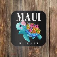 Girl Hawaiian Maui Hawaii Turtle Hibiscus Coaster thumb 0