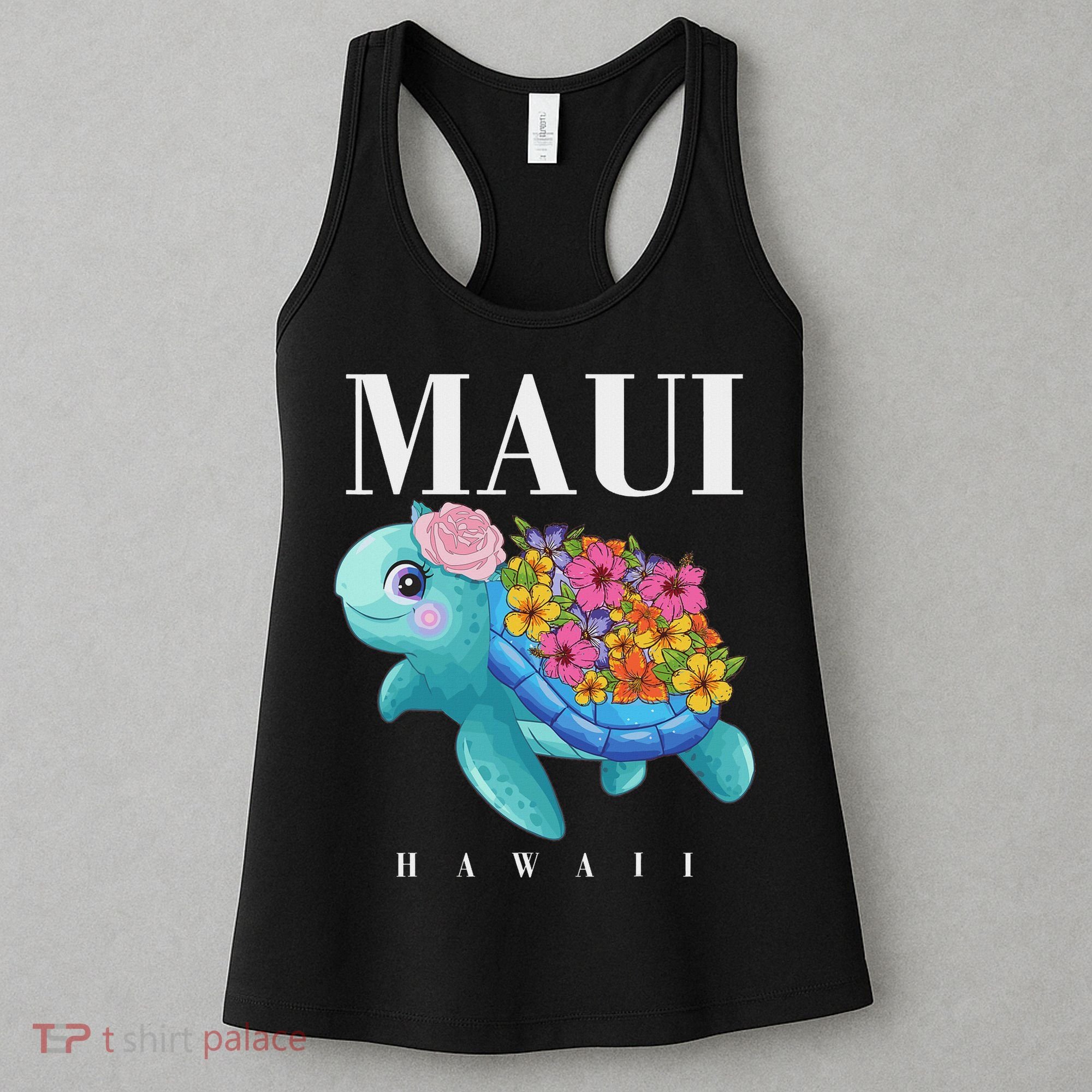 Girl Hawaiian Maui Hawaii Turtle Hibiscus Women's Tank Top