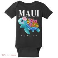 Girl Hawaiian Maui Hawaii Turtle Hibiscus Baby Bodysuit thumb 0