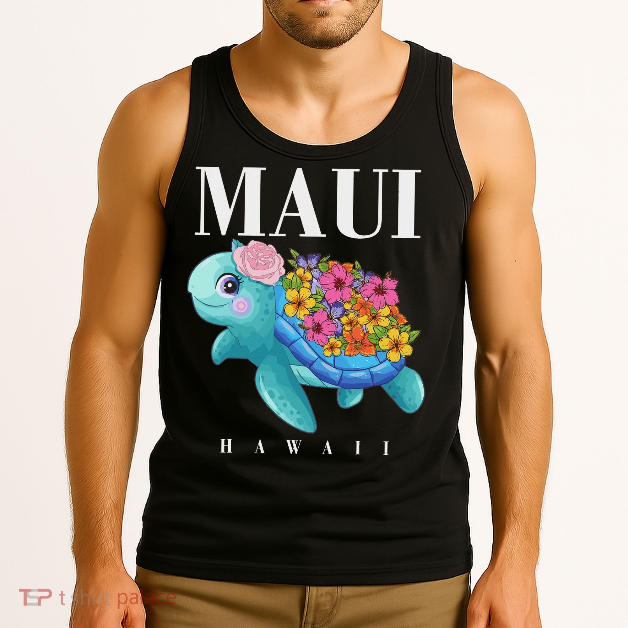 Girl Hawaiian Maui Hawaii Turtle Hibiscus Tank Top