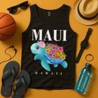 Girl Hawaiian Maui Hawaii Turtle Hibiscus Tank Top thumb 4