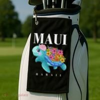 Girl Hawaiian Maui Hawaii Turtle Hibiscus Golf Towel thumb 2