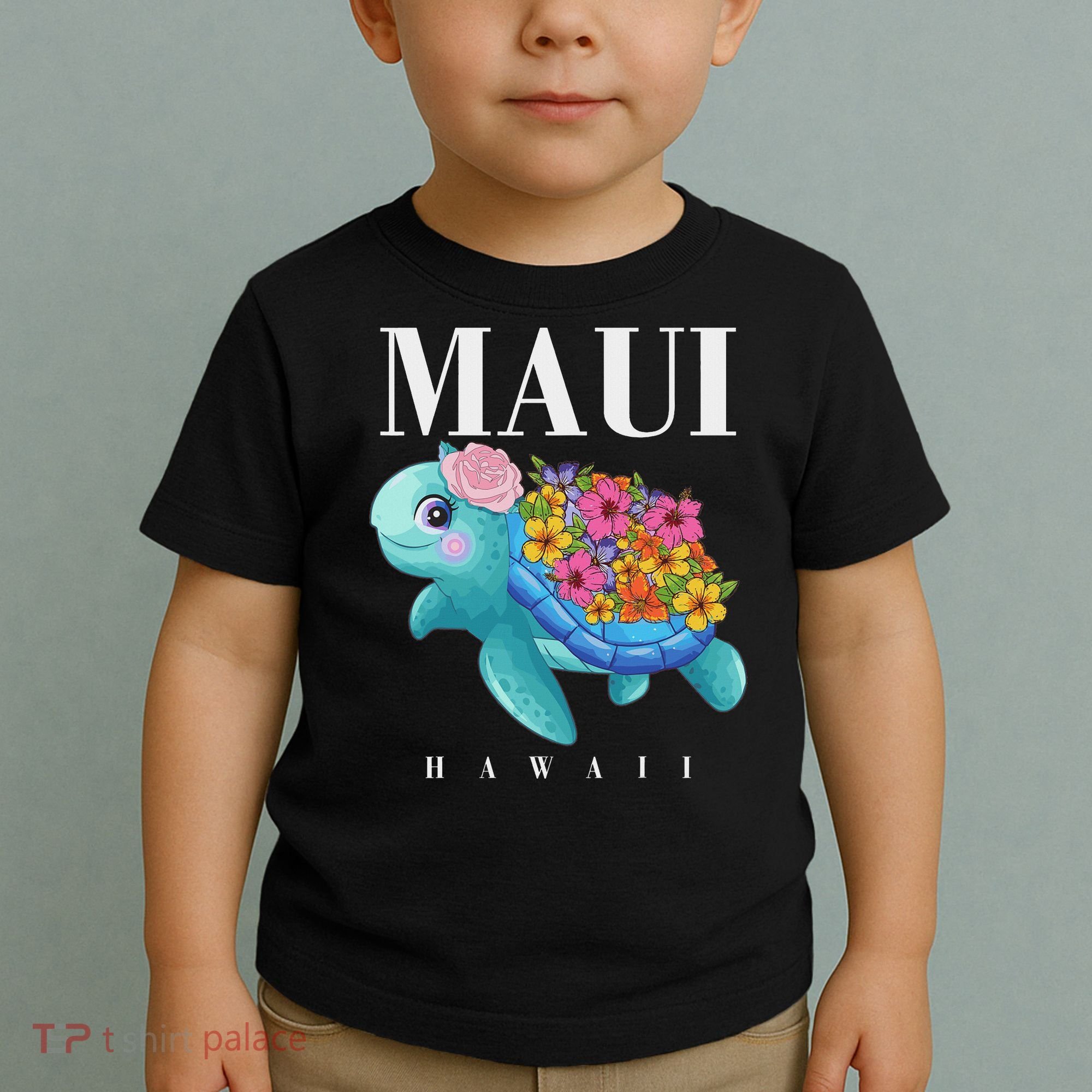 Girl Hawaiian Maui Hawaii Turtle Hibiscus Toddler T-Shirt