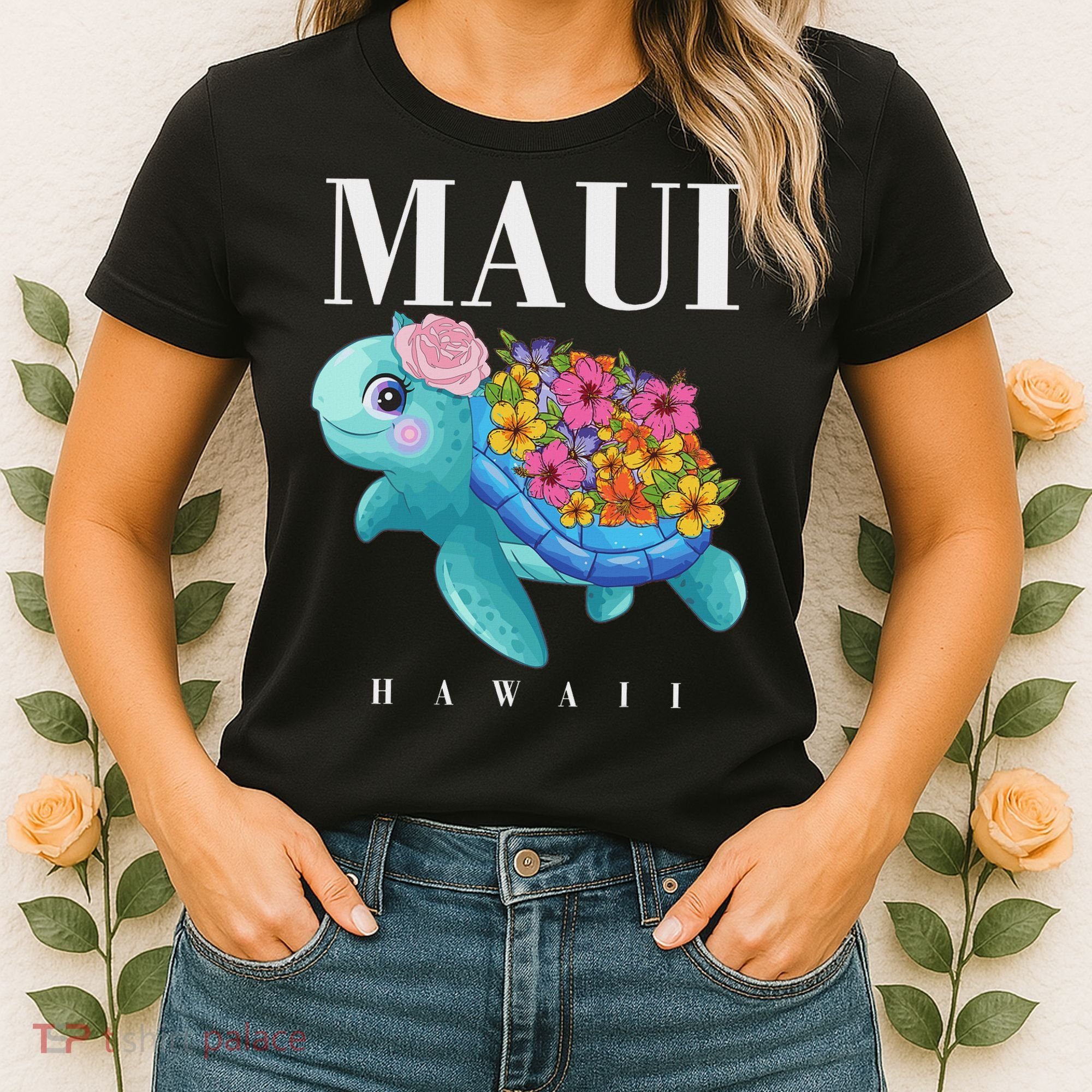 Girl Hawaiian Maui Hawaii Turtle Hibiscus Women's T-Shirt