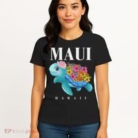 Girl Hawaiian Maui Hawaii Turtle Hibiscus Women's T-Shirt thumb 4