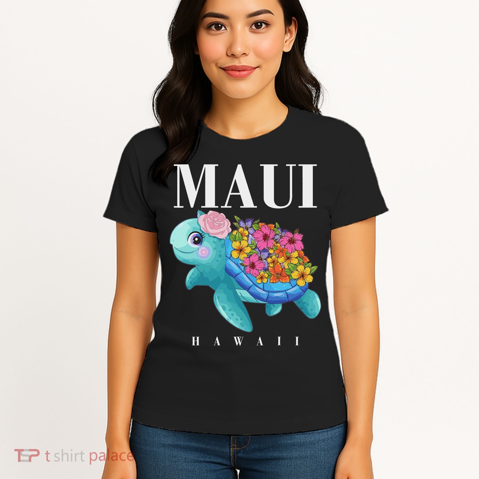 Girl Hawaiian Maui Hawaii Turtle Hibiscus Women's T-Shirt
