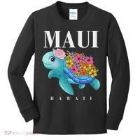 Girl Hawaiian Maui Hawaii Turtle Hibiscus Kids Long Sleeve Shirt thumb 0