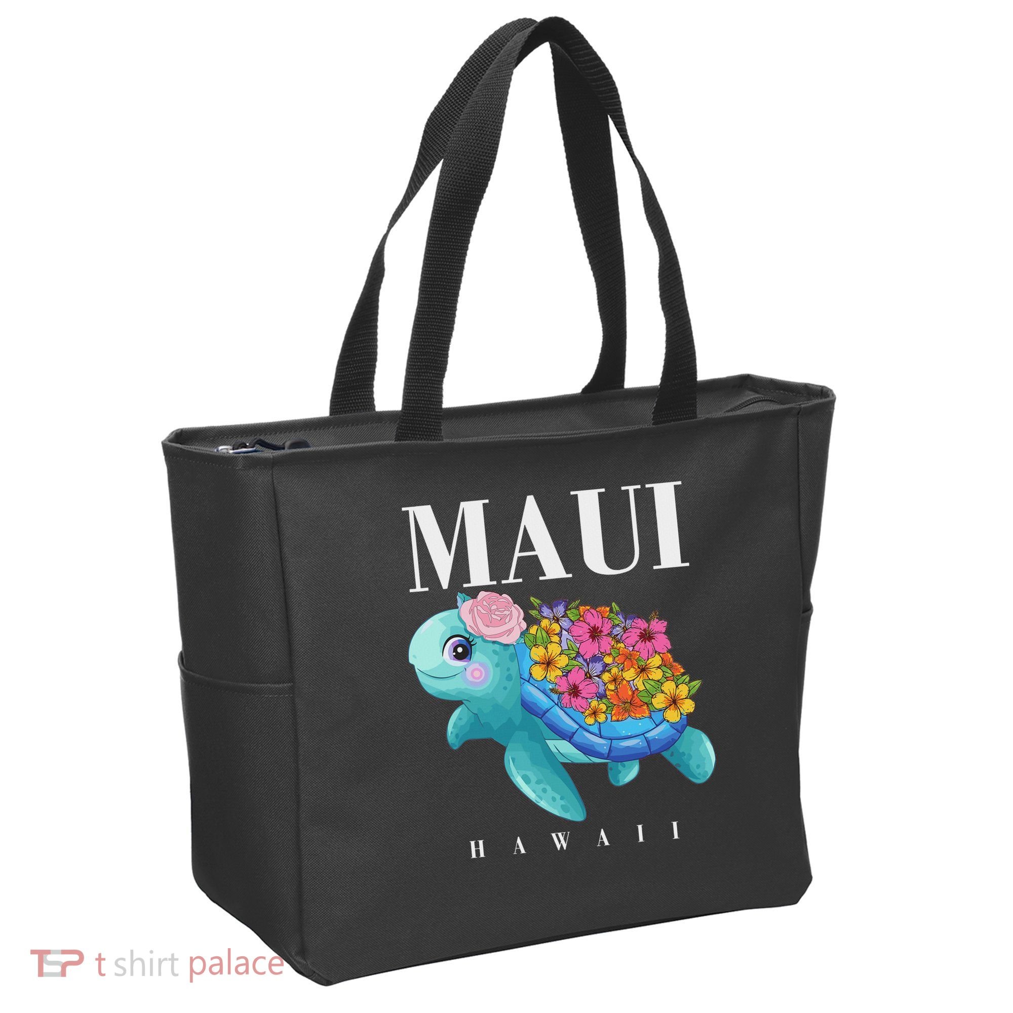 Girl Hawaiian Maui Hawaii Turtle Hibiscus Tote Bag