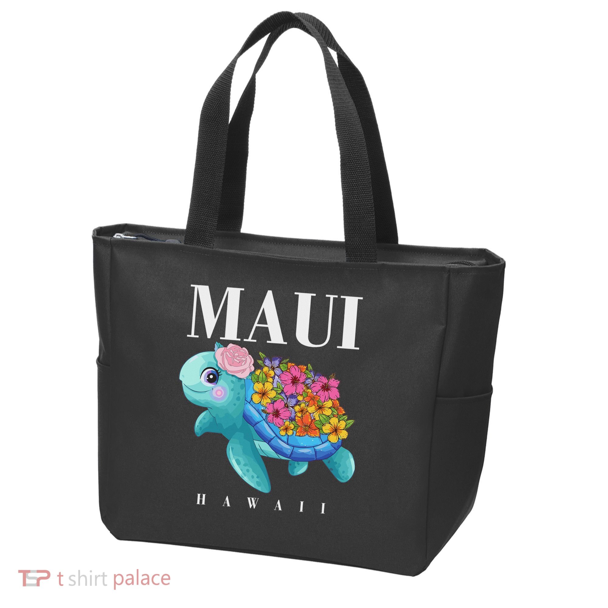 Girl Hawaiian Maui Hawaii Turtle Hibiscus Tote Bag
