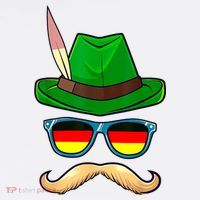 German Hat Mustache Costume Bavarian Oktoberfest Beer Octorber Festival T-Shirt thumb 7