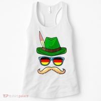 German Hat Mustache Costume Bavarian Oktoberfest Beer Octorber Festival Women's Tank Top thumb 0