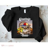 Greetings Huzz Meme Funny Cat Lollipop Sweatshirt thumb 2