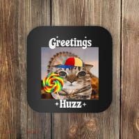 Greetings Huzz Meme Funny Cat Lollipop Coaster thumb 0