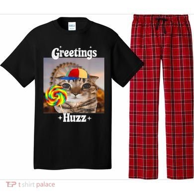 Greetings Huzz Meme Funny Cat Lollipop Pajama Set