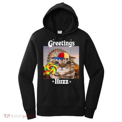 Greetings Huzz Meme Funny Cat Lollipop Women's Hoodie