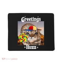Greetings Huzz Meme Funny Cat Lollipop Mousepad thumb 0