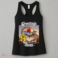 Greetings Huzz Meme Funny Cat Lollipop Women's Tank Top thumb 3