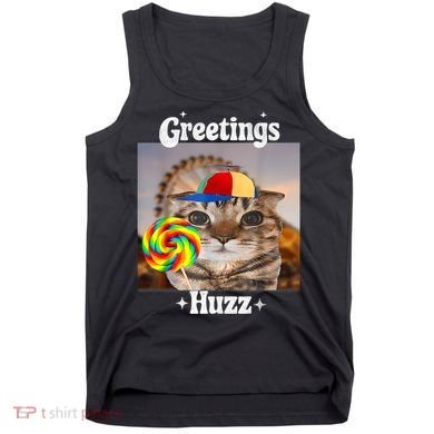 Greetings Huzz Meme Funny Cat Lollipop Tank Top