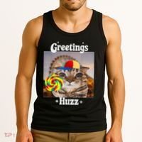 Greetings Huzz Meme Funny Cat Lollipop Tank Top thumb 3