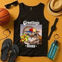 Greetings Huzz Meme Funny Cat Lollipop Tank Top thumb 4