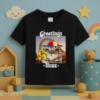 Greetings Huzz Meme Funny Cat Lollipop Toddler T-Shirt thumb 3