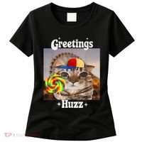 Greetings Huzz Meme Funny Cat Lollipop Women's T-Shirt thumb 0