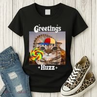 Greetings Huzz Meme Funny Cat Lollipop Women's T-Shirt thumb 3