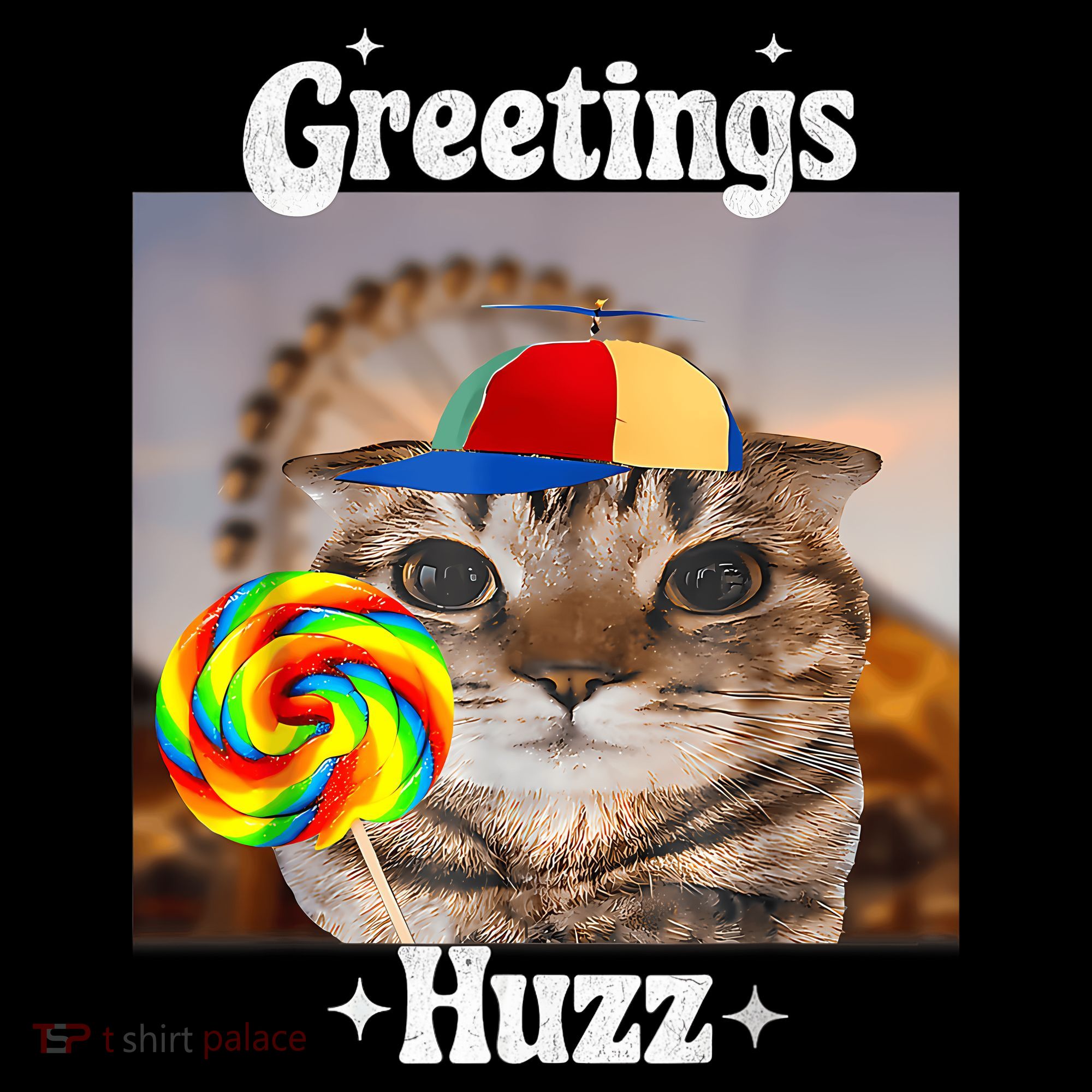 Greetings Huzz Meme Funny Cat Lollipop Women's T-Shirt