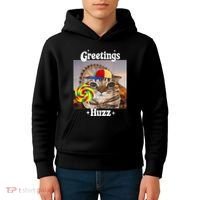 Greetings Huzz Meme Funny Cat Lollipop Kids Hoodie thumb 4