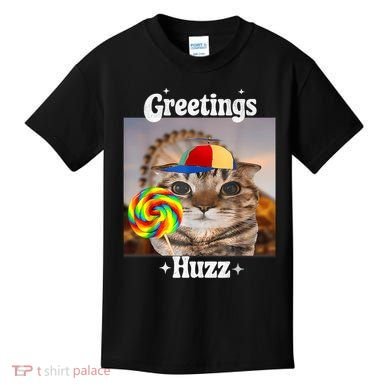 Greetings Huzz Meme Funny Cat Lollipop Kids T-Shirt