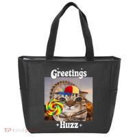Greetings Huzz Meme Funny Cat Lollipop Tote Bag thumb 0